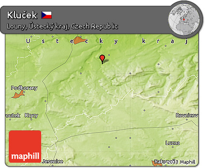 Physical Map of Kluček