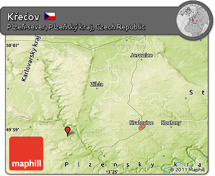 Physical Map of Křečov