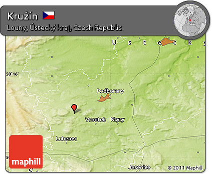 Physical Map of Kružín