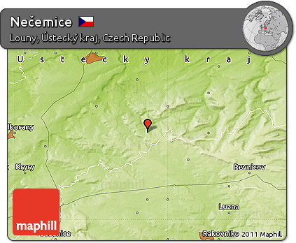Physical Map of Nečemice