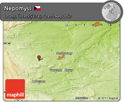 Physical Map of Nepomyšl