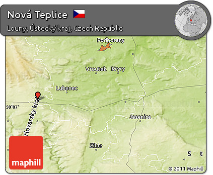 Physical Map of Nová Teplice