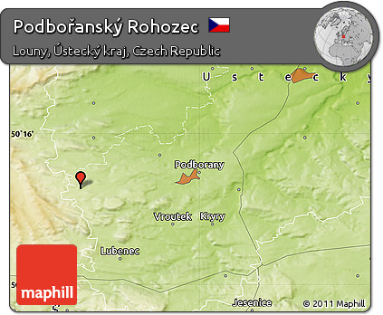 Physical Map of Podbořanský Rohozec