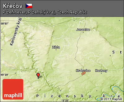 Physical Map of Křečov