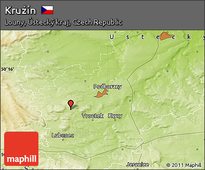 Physical Map of Kružín