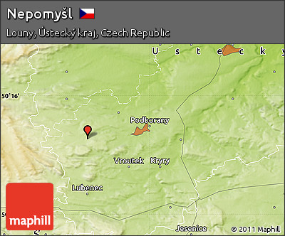 Physical Map of Nepomyšl