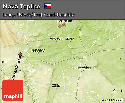 Physical Map of Nová Teplice