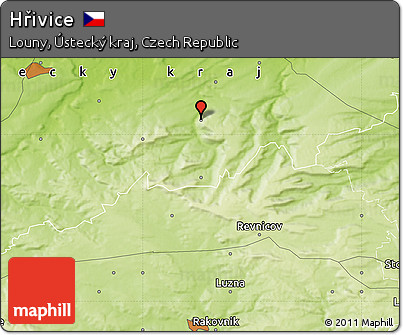 Physical Map of Hřivice