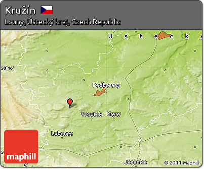 Physical Map of Kružín