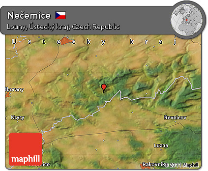 Satellite Map of Nečemice
