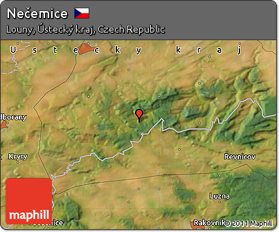 Satellite Map of Nečemice