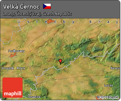 Satellite Map of Velká Černoc