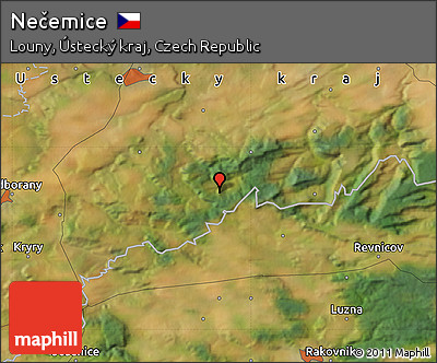 Satellite Map of Nečemice