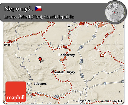 Shaded Relief Map of Nepomyšl