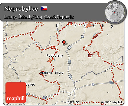 Shaded Relief Map of Neprobylice