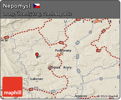 Shaded Relief Map of Nepomyšl