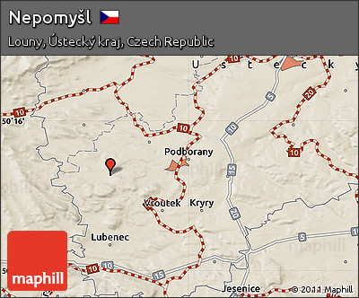 Shaded Relief Map of Nepomyšl