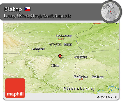 Physical Panoramic Map of Blatno