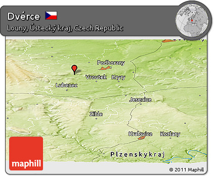 Physical Panoramic Map of Dvérce