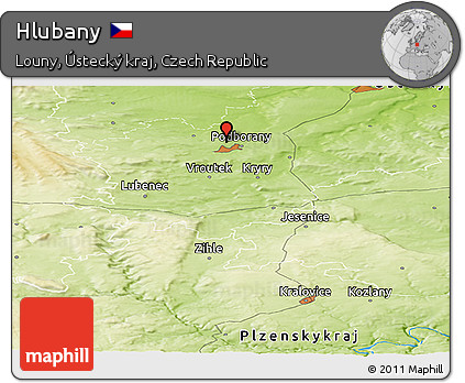Physical Panoramic Map of Hlubany