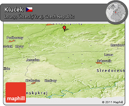 Physical Panoramic Map of Kluček