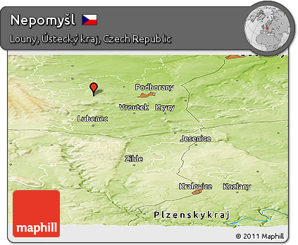 Physical Panoramic Map of Nepomyšl