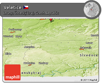 Physical Panoramic Map of Veletice