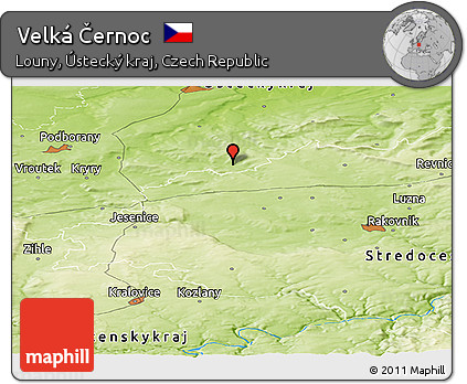 Physical Panoramic Map of Velká Černoc
