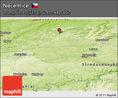 Physical Panoramic Map of Nečemice