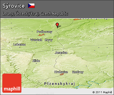 Physical Panoramic Map of Sýrovice