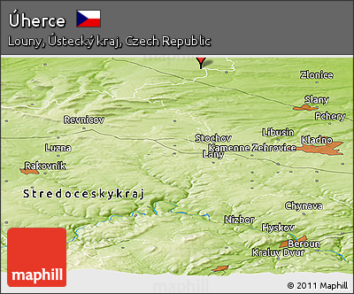 Physical Panoramic Map of Úherce