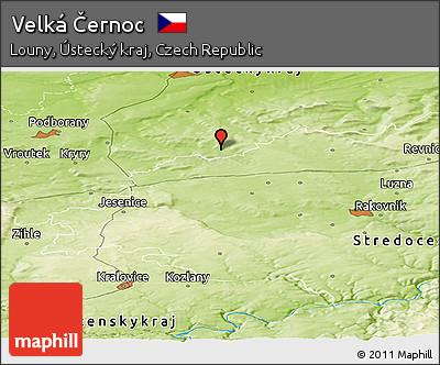 Physical Panoramic Map of Velká Černoc