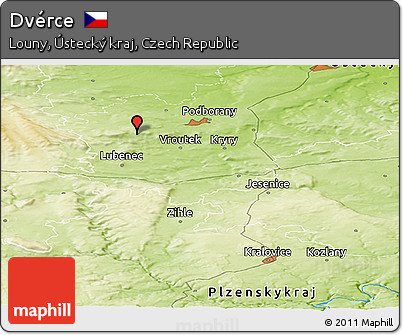 Physical Panoramic Map of Dvérce