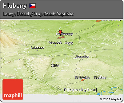 Physical Panoramic Map of Hlubany
