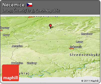 Physical Panoramic Map of Nečemice