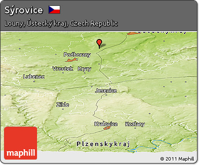 Physical Panoramic Map of Sýrovice