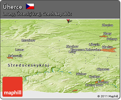 Physical Panoramic Map of Úherce