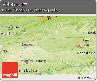 Physical Panoramic Map of Veletice