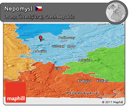 Political Panoramic Map of Nepomyšl
