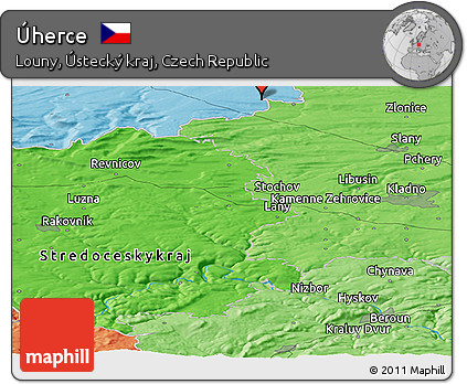 Political Panoramic Map of Úherce