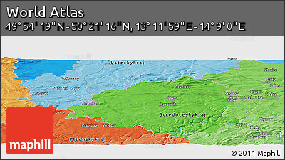 Political Panoramic Map of the Area around 50° 7' 47" N, 13° 40' 30" E