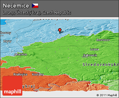 Political Panoramic Map of Nečemice