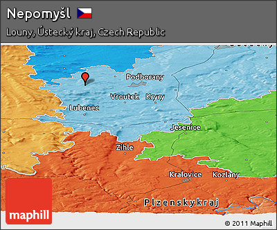 Political Panoramic Map of Nepomyšl
