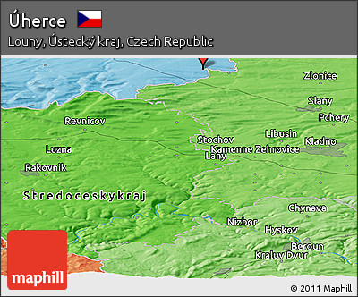Political Panoramic Map of Úherce