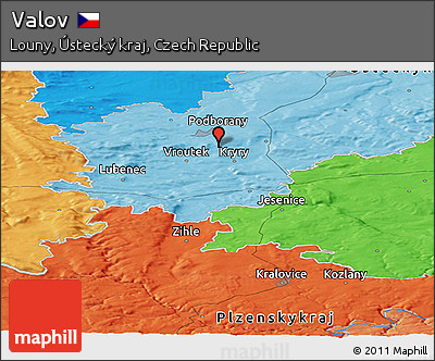 Political Panoramic Map of Valov