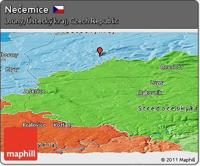 Political Panoramic Map of Nečemice