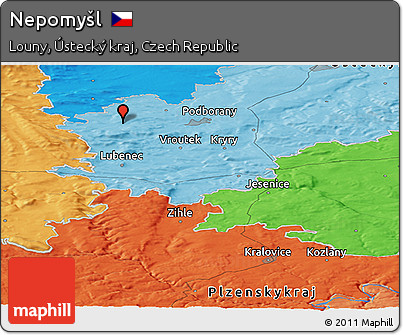 Political Panoramic Map of Nepomyšl