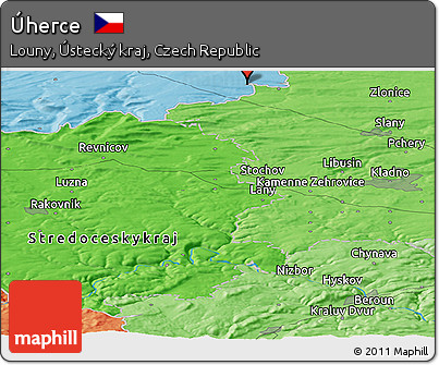 Political Panoramic Map of Úherce