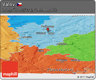 Political Panoramic Map of Valov