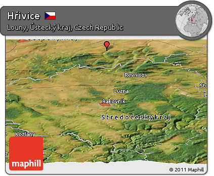 Satellite Panoramic Map of Hřivice